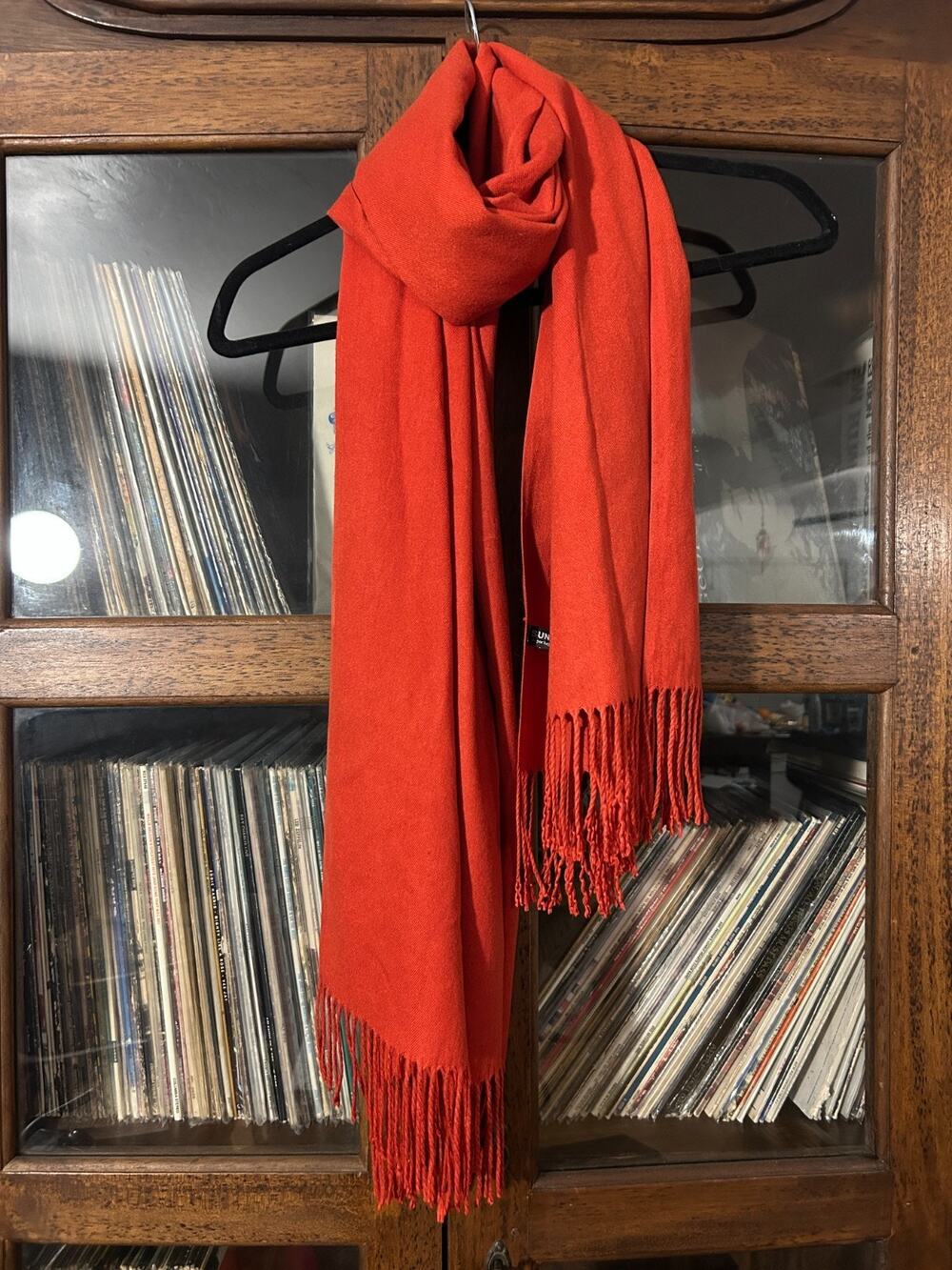 SUNY Cashmere Scarf Made in Portugal Red Luxury Soft Fringe Winter Wrap Shawl